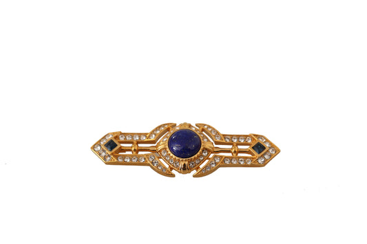 Dolce & Gabbana Gold Tone Brass Crystal abbellito Spilla a spillo