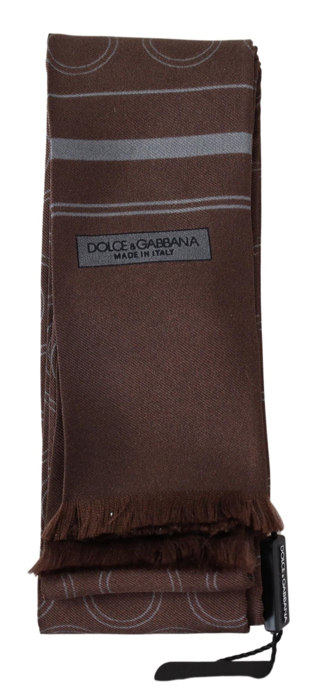 Dolce & Gabbana Circoli marroni Avvolgimento del collo Cararpa di seta