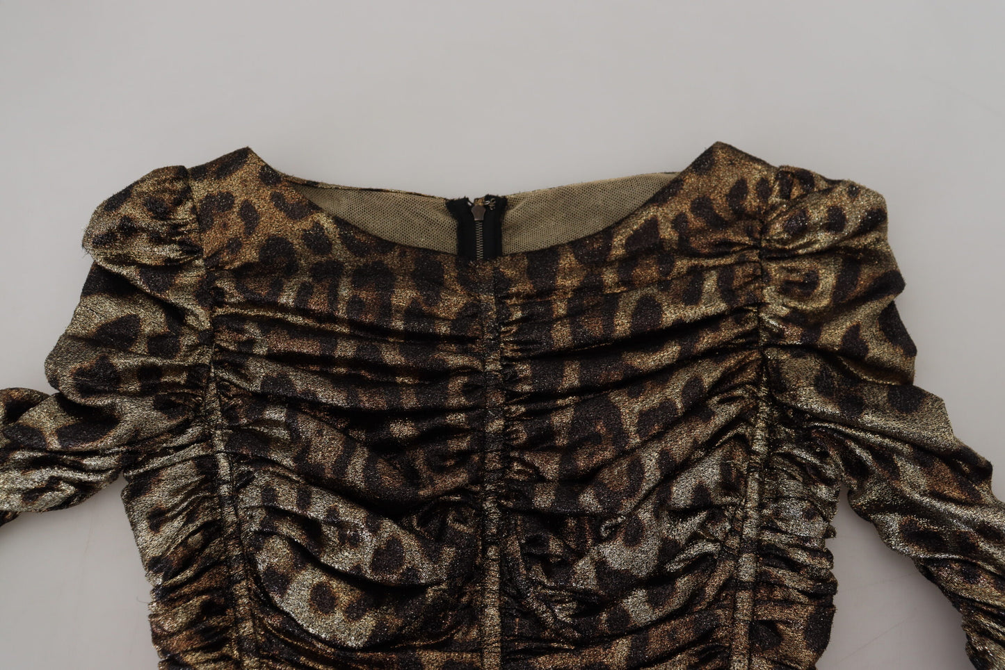 Dolce & Gabbana Multicolor Leopard Bodycon Sheath Midi Kleid