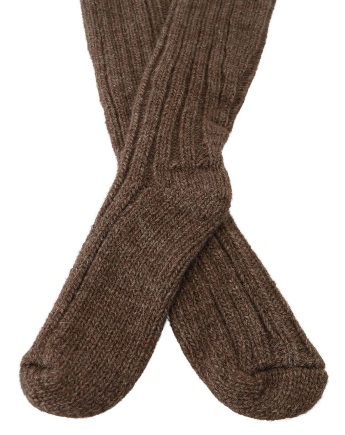Dolce & Gabbana Brown Wool Knit Calf Long Women