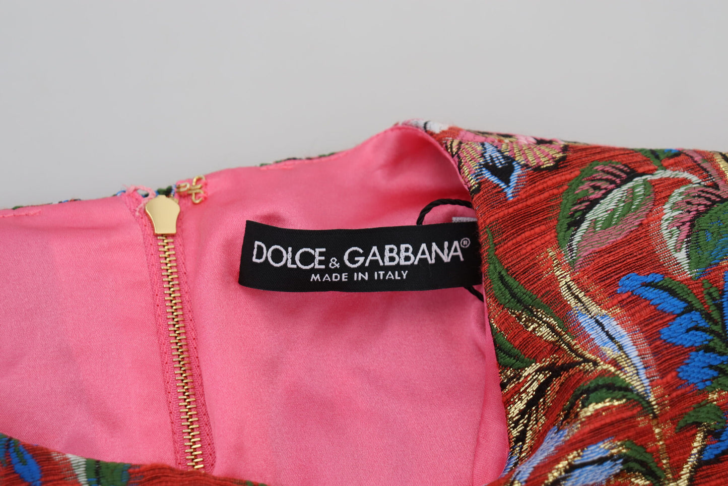 Dolce & Gabbana Red Floral Jacquard A-Line mini robe