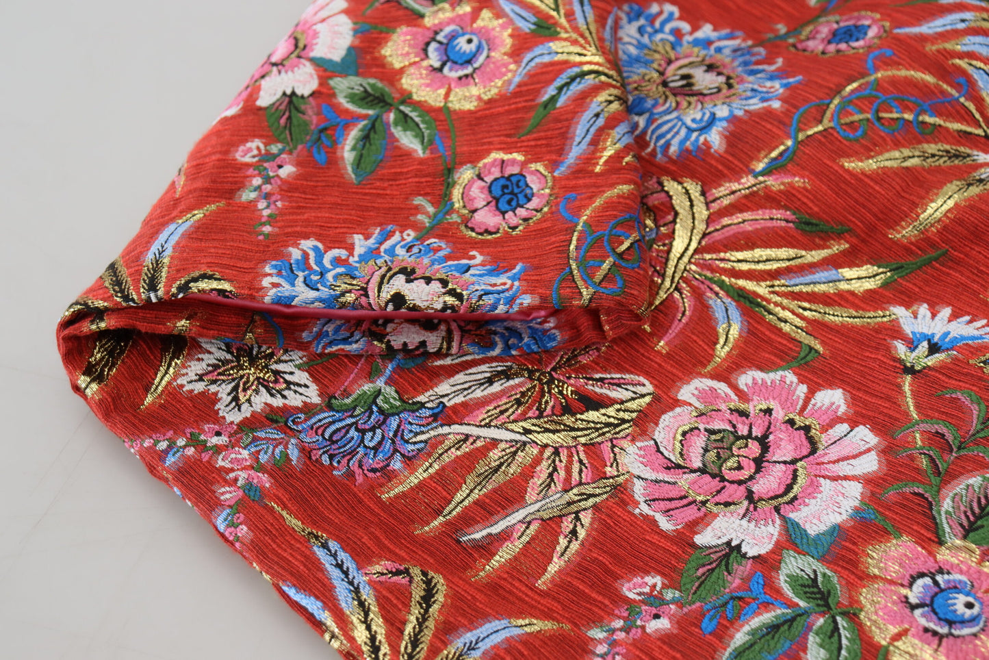 Dolce & Gabbana Red Floral Jacquard A-Line mini robe