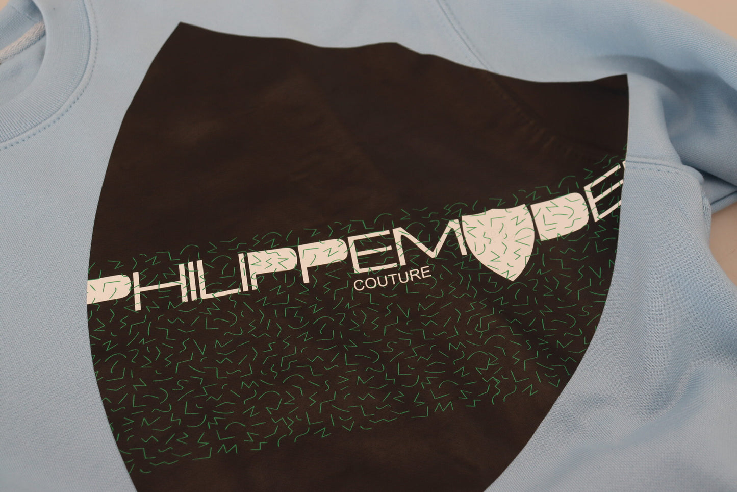 Philippe Model Hellblau Logo gedruckt Langarmpullover