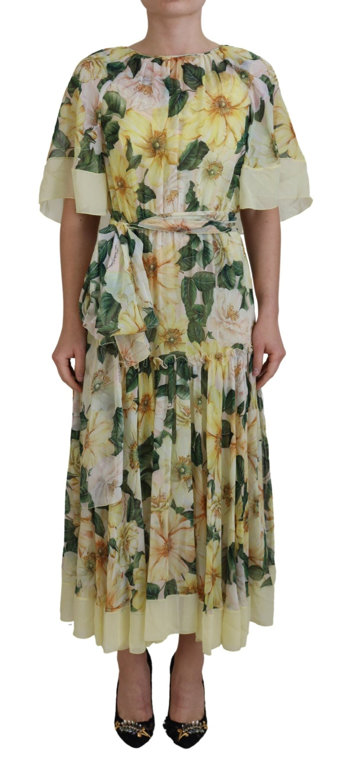 Dolce & Gabbana Multicolor Silk Floral Stampa Maxi Dress