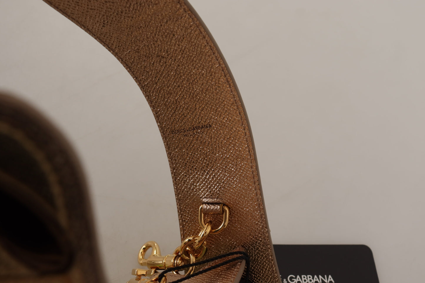 Dolce & Gabbana Gold Leather Love Patch Sac Sac à bandoulière