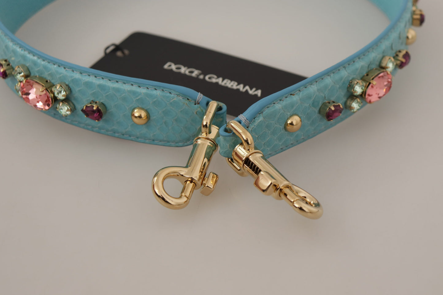 Dolce & Gabbana Blue Crystals Leather Borsa Cink
