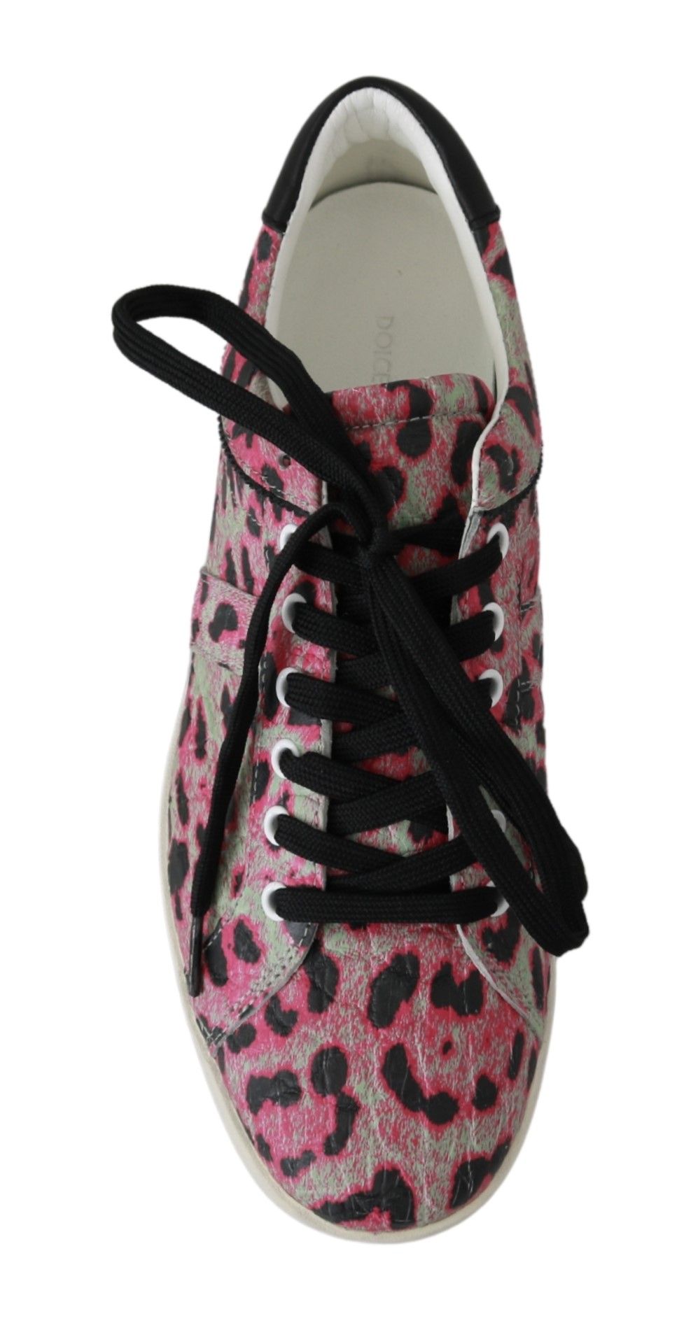 Dolce & Gabbana Pink Leopard Print Training Training en cuir Sneakers plats