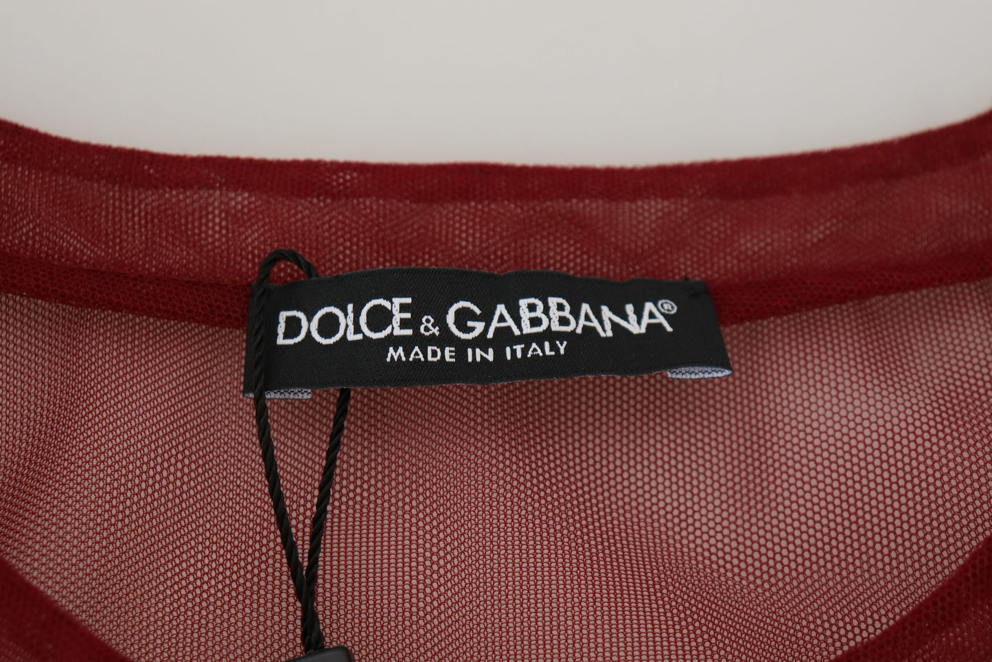 Dolce & Gabbana Maroon Nylon Due Shift Mini Abito