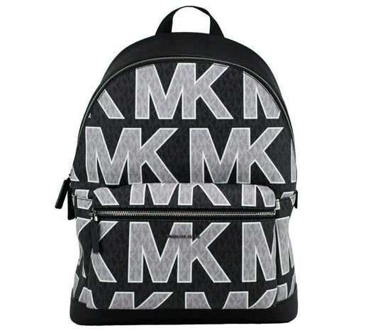 Michael Kors Cooper Black Signature Pvc Graphic Logo Backpack Book Borsa
