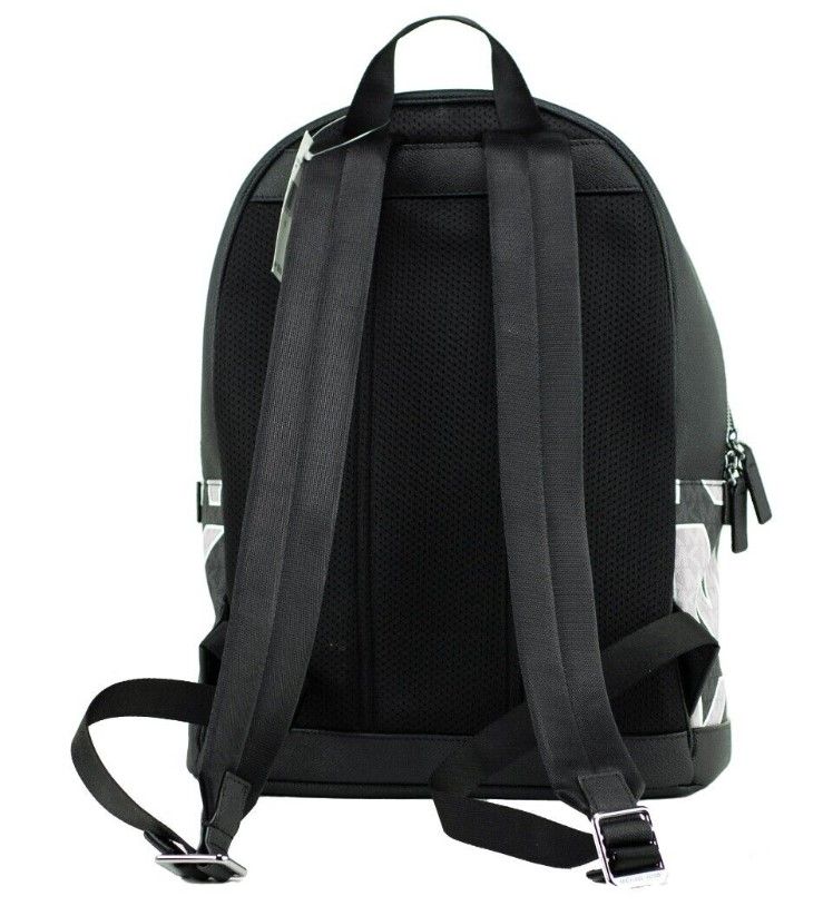 Michael Kors Cooper Black Signature PVC Graphic Logo Backpack Bookbagtasche