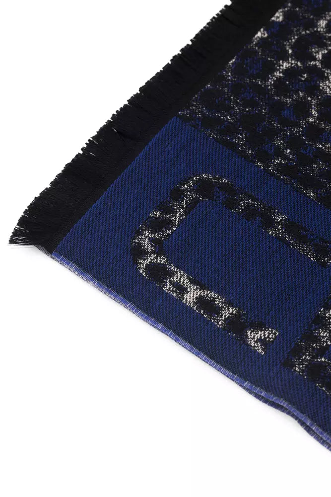 Écharpe en laine bleue de la classe Cavalli