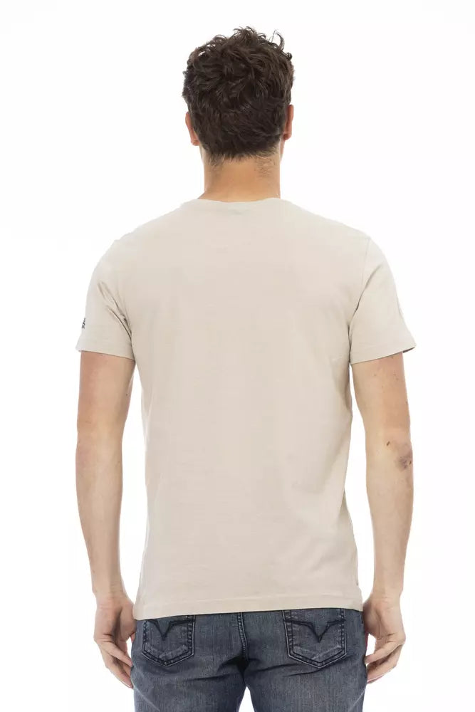 T-shirt en coton beige d'action trussardi