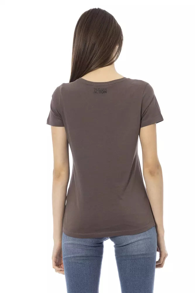 Trussardi Action Brown Cotton Tops & T-shirt