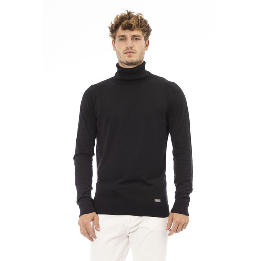 Baldinini Trend Elegant Ribbed Turtleneck Cashmere Blend Sweater