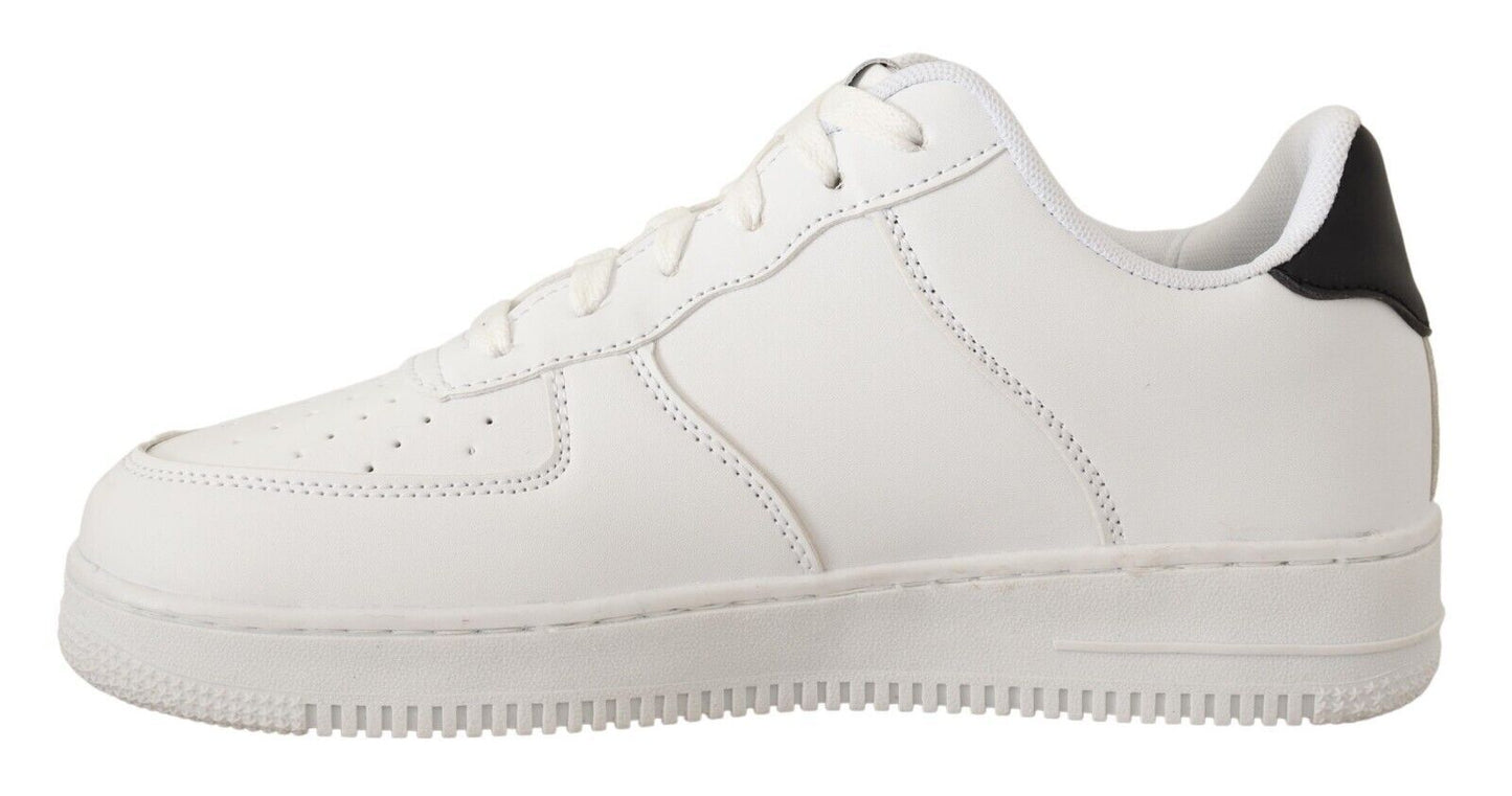 Signes en cuir blanc perforé Lacet Up Sneakers Casual Hommes Chaussures