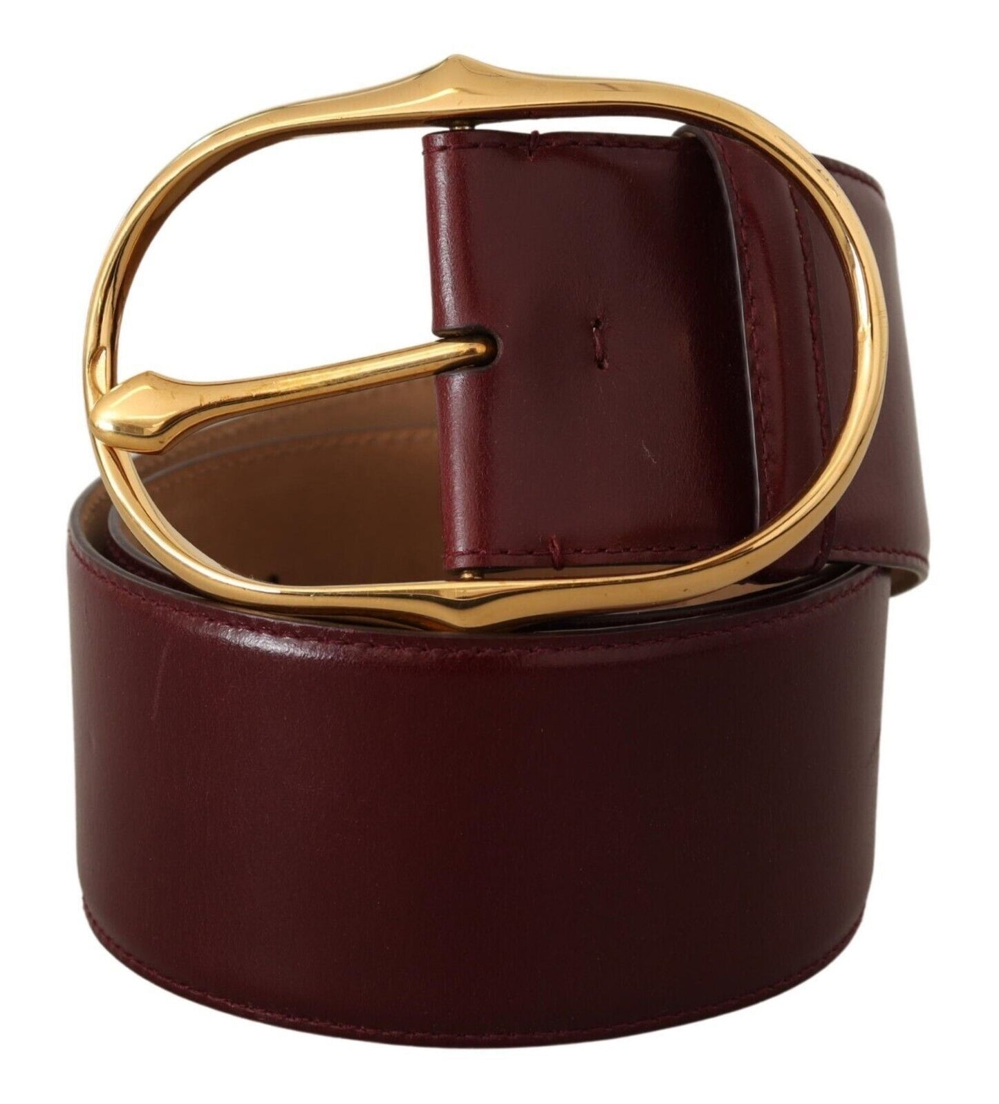 Cintura in metallo oro in pelle marrone scuro di Dolce & Gabbana