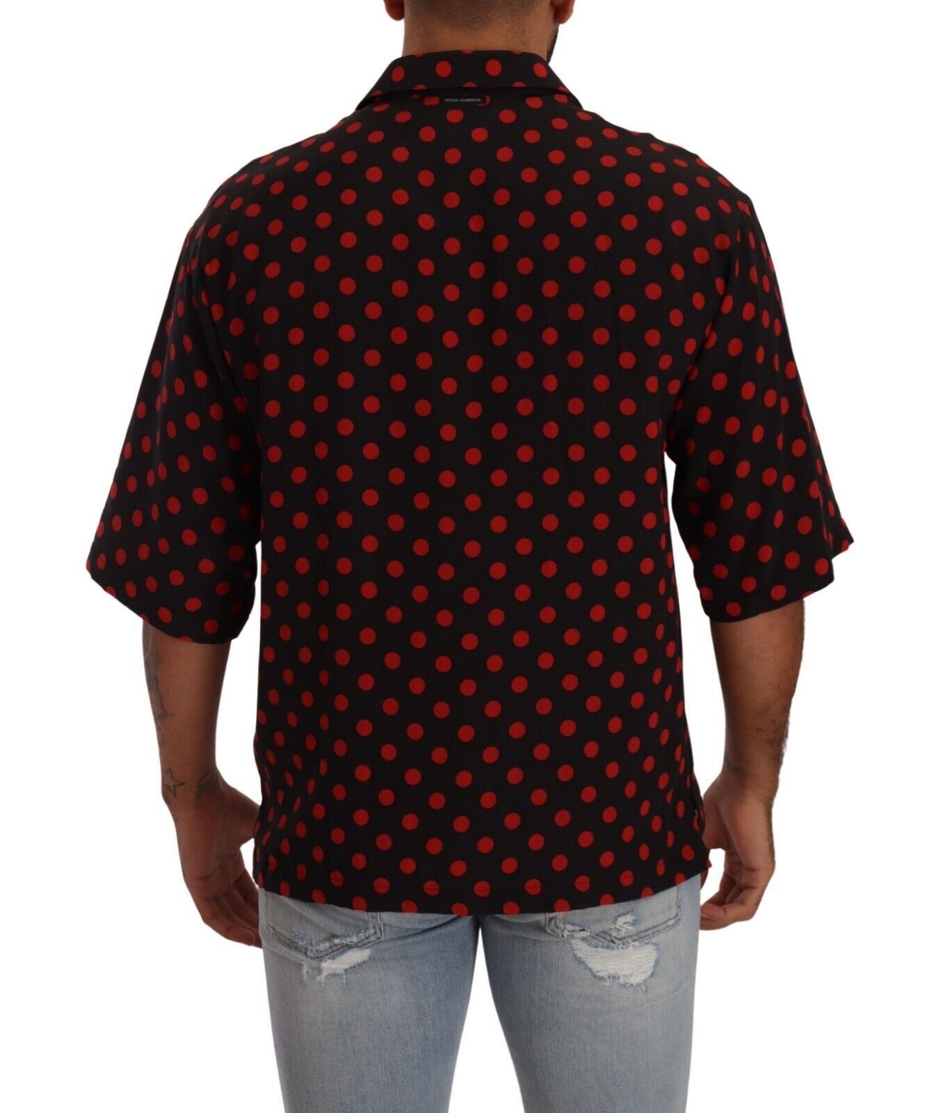 Dolce & Gabbana rouge noir Polka Polka Shirt Shirt