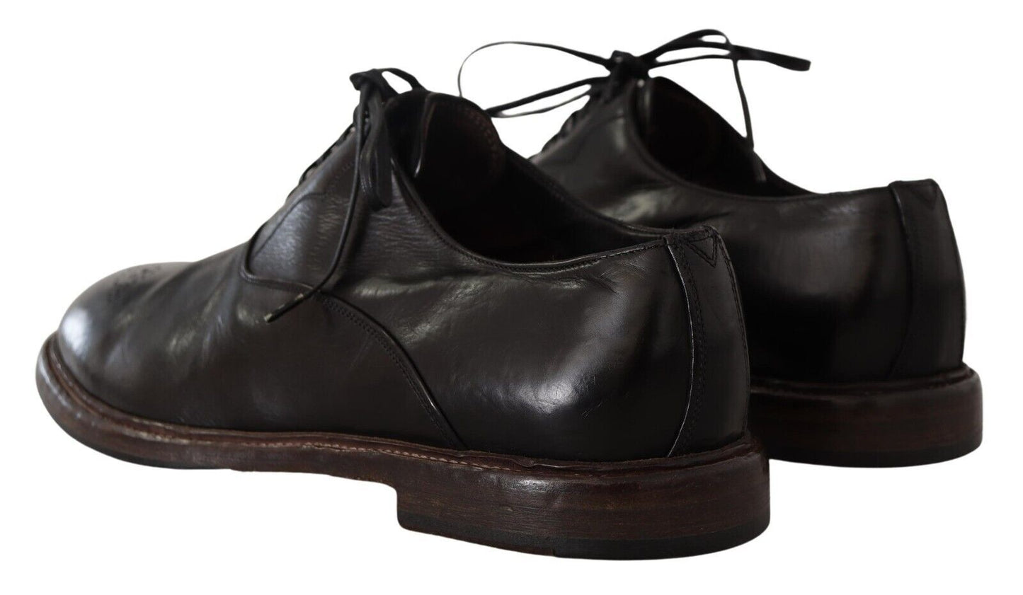 Dolce & Gabbana schwarze Ledermenschen Schnürung Derby Schuhe