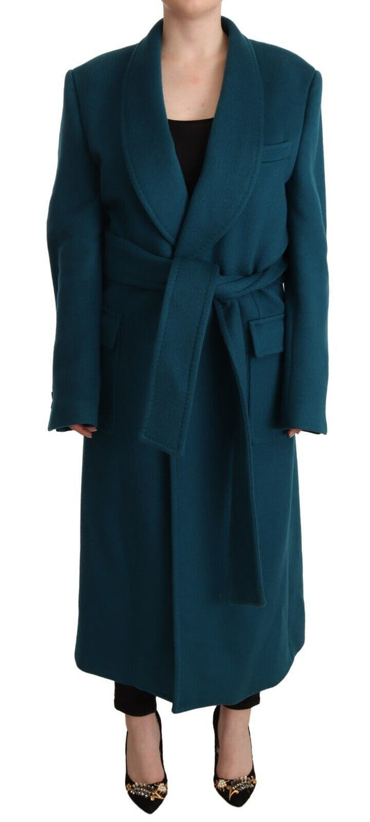 Dolce & Gabbana Blue Green Wool Maniche lunghe Giacca