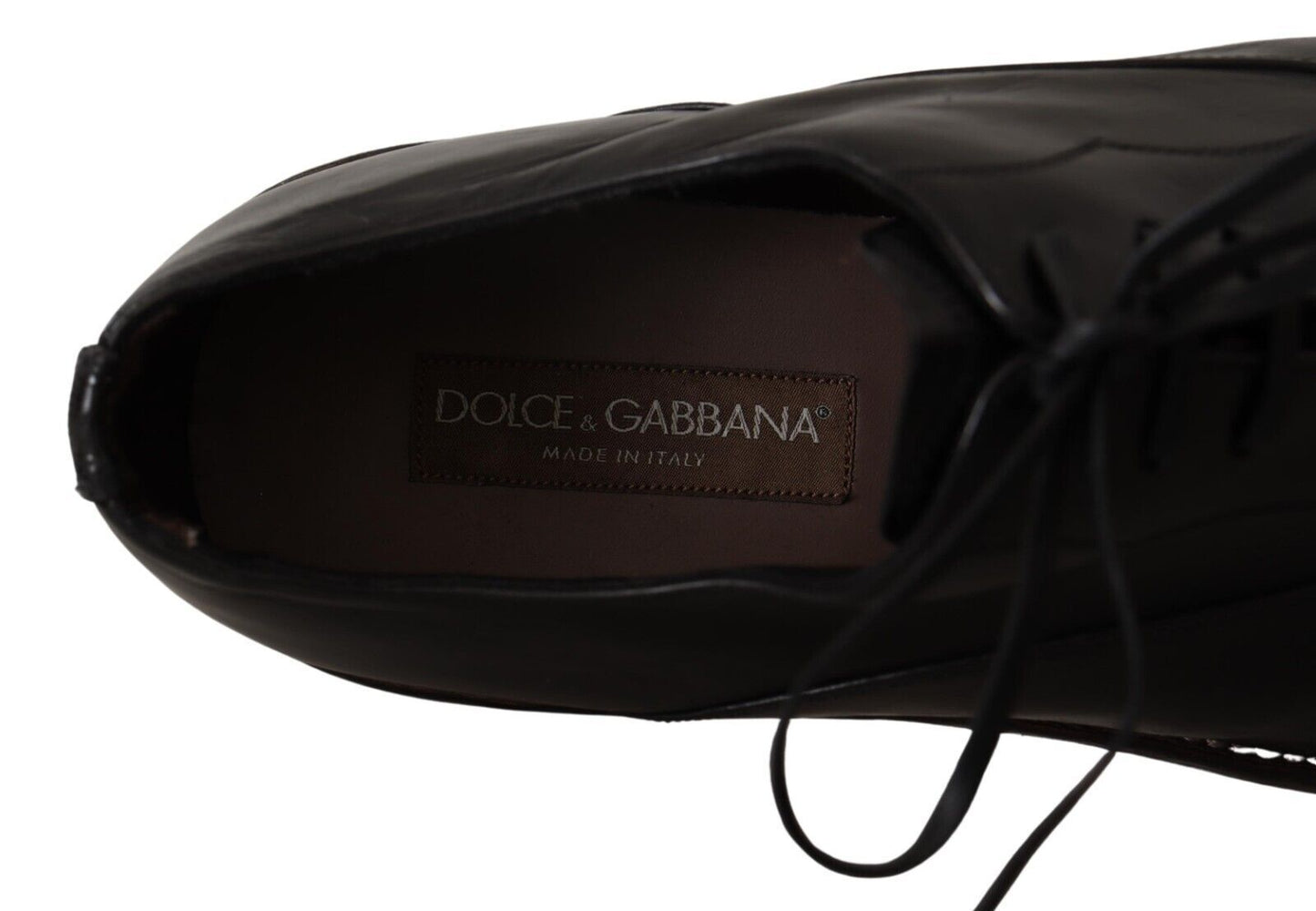 Dolce & Gabbana in pelle nera Mens Lace Up Derby Scarpe