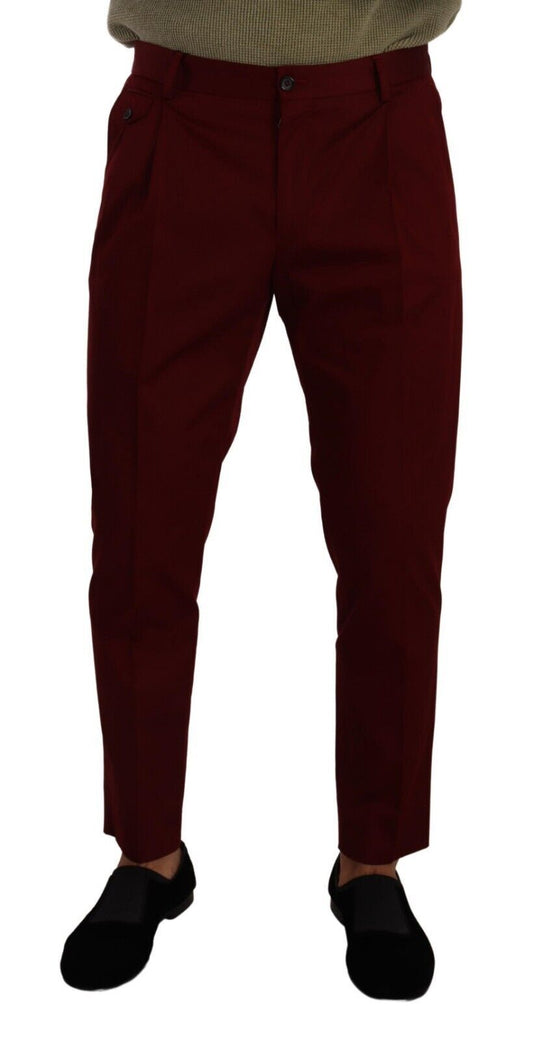 Dolce & Gabbana pantaloni da pantaloni da pantalone da pantalone da mash da uomo in cotone rosso scuro