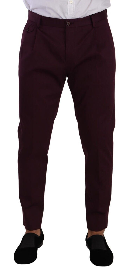 Dolce & Gabbana Pantaloni da abbigliamento con dille in cotone viola