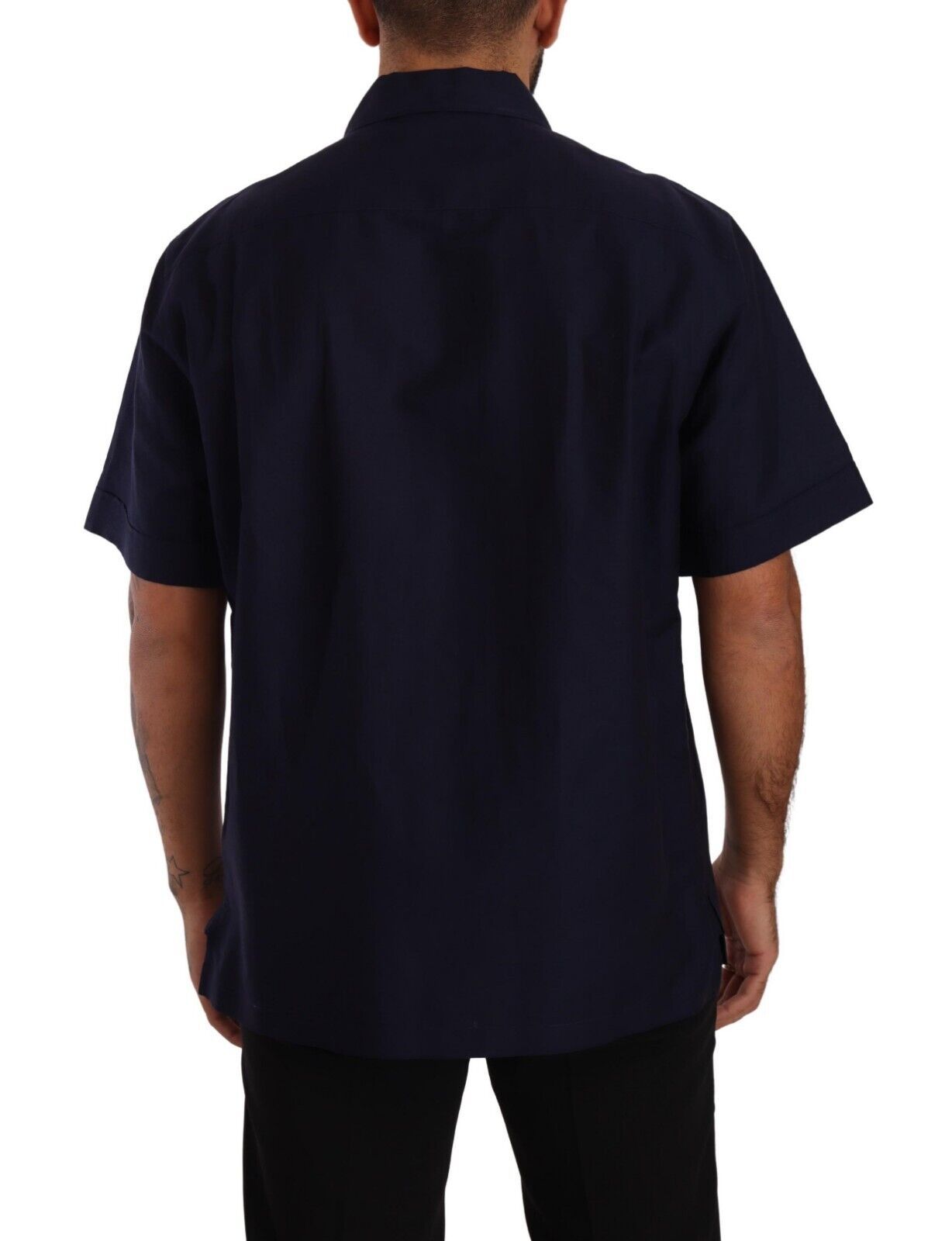 Dolce & Gabbana Navy Blue Bouton Down Down Short Shirt