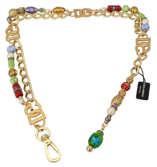 Dolce & Gabbana Gold Tone DG Logo Women Chain Belt