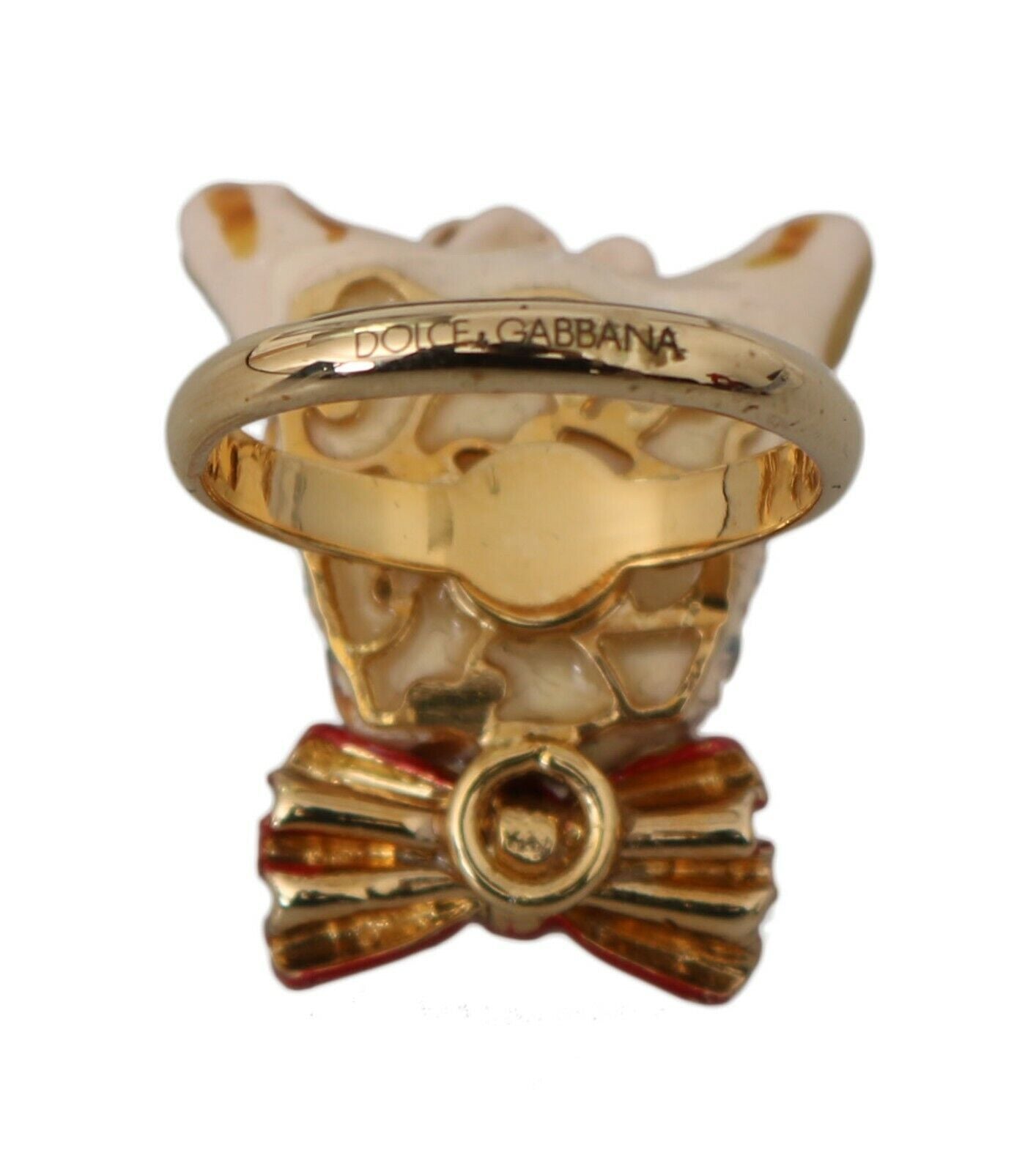 Dolce & Gabbana Beige Dog Haustiermarke Accessoire Gold Messinhar