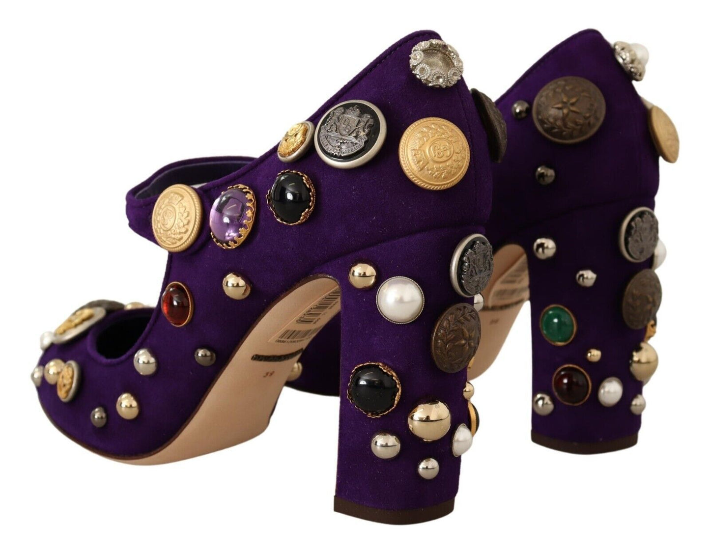 Dolce & Gabbana Purpur Wildlederpumpe Mary Jane Schuhe