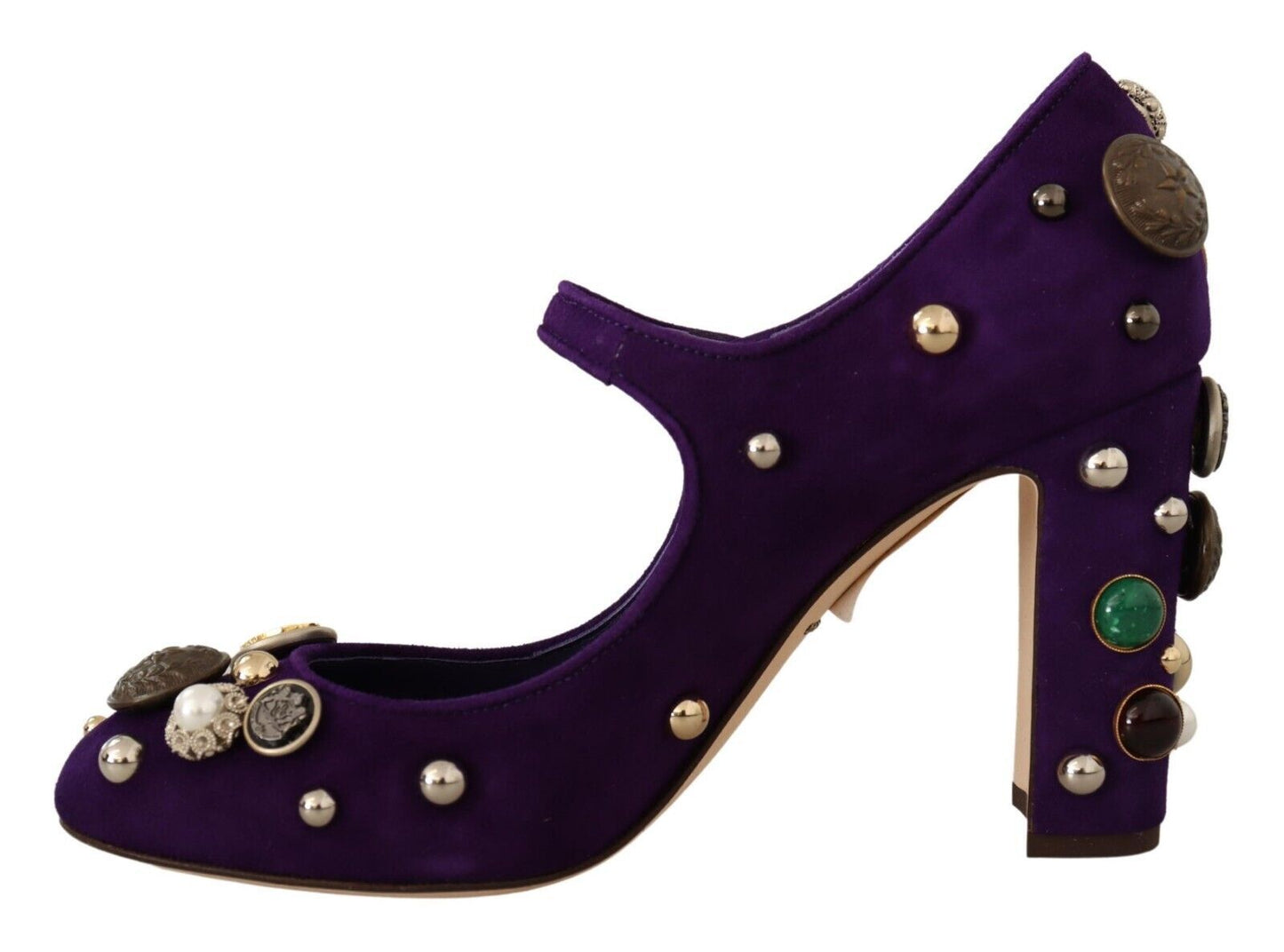 Dolce & Gabbana Purpur Wildlederpumpe Mary Jane Schuhe