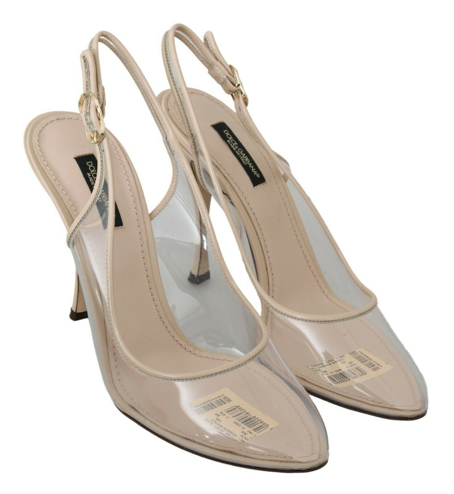 Dolce & Gabbana Slingback PVC Beige Clear High Heels Schuhe