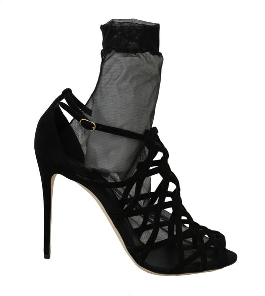 Dolce & Gabbana Black Black Suble Stivali per tulle Stivali di sandalo