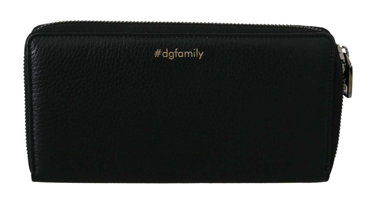 Dolce & Gabbana en cuir noir #dgfamily Zipper Continental Mens Wallet
