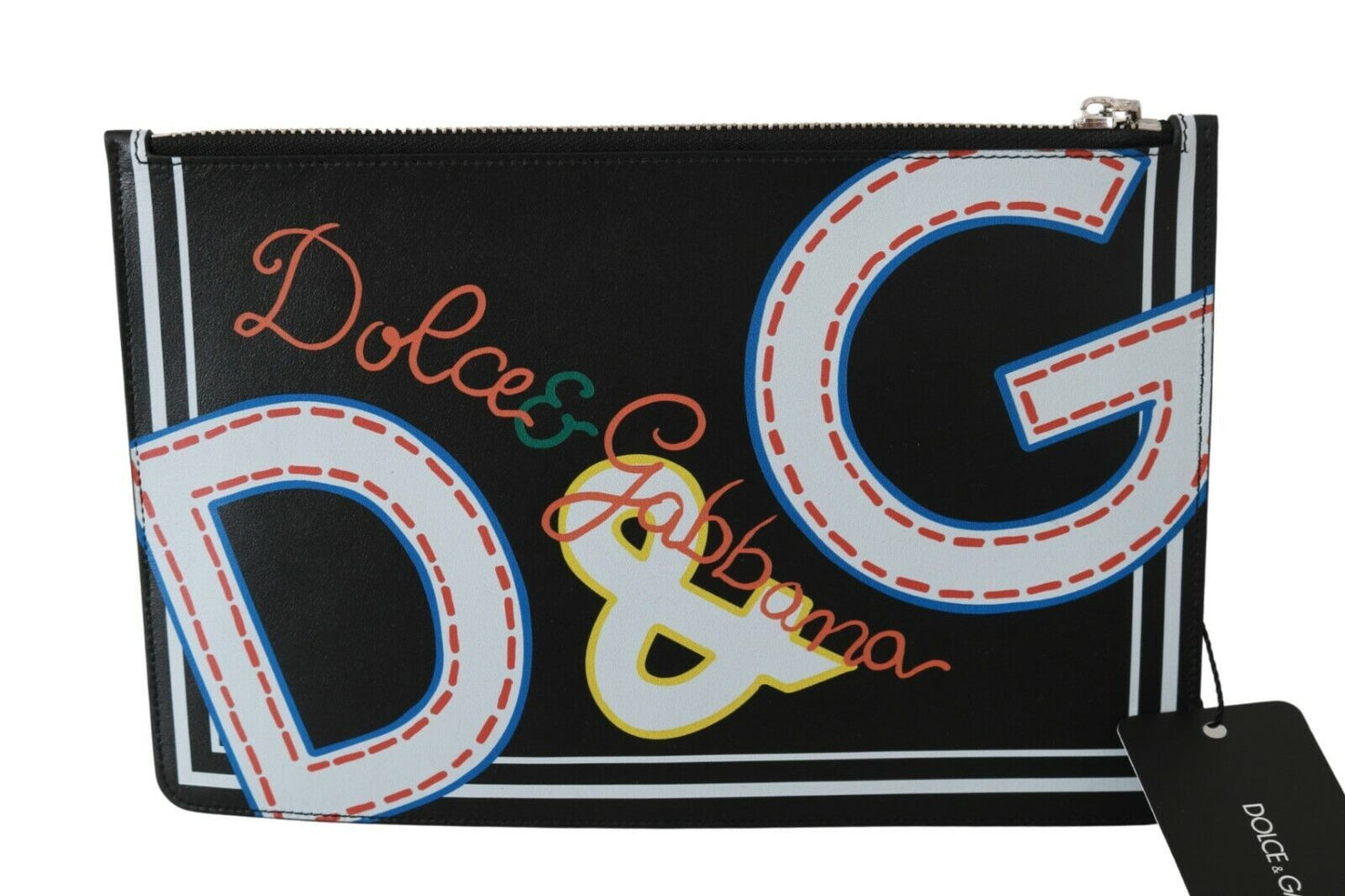 Dolce & Gabbana Black DG Print Mens Mens Zipper Coin Purse Portefeuille