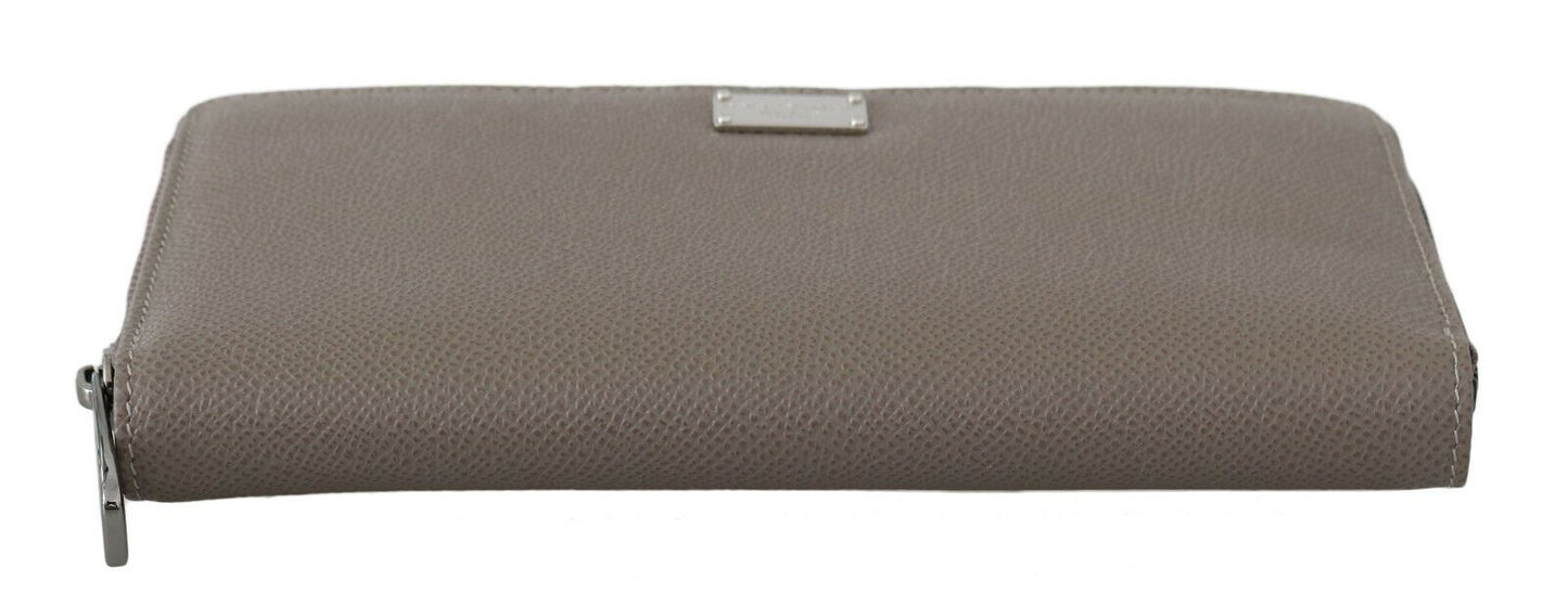 Dolce & Gabbana Beige en cuir à cuir zipper continental Bill Card Portefeuille