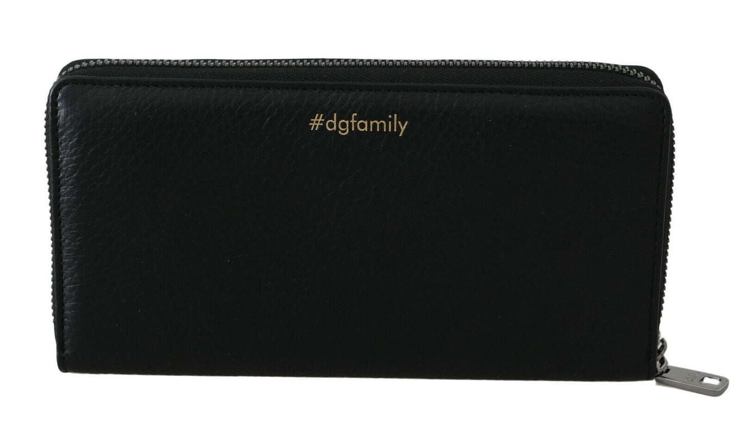 Dolce & Gabbana Black Blue Leder #dgfamily Reißverschluss Continental Wallet