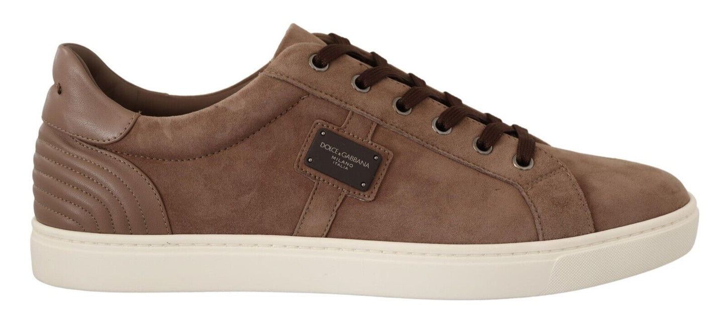 Dolce & Gabbana Brown Wildleder Leder -Sneakers Schuhe
