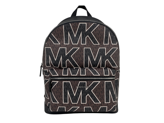 Michael Kors Cooper Large Brown Signature PVC Graphic Logo Backpack Book Bookbag Sac
