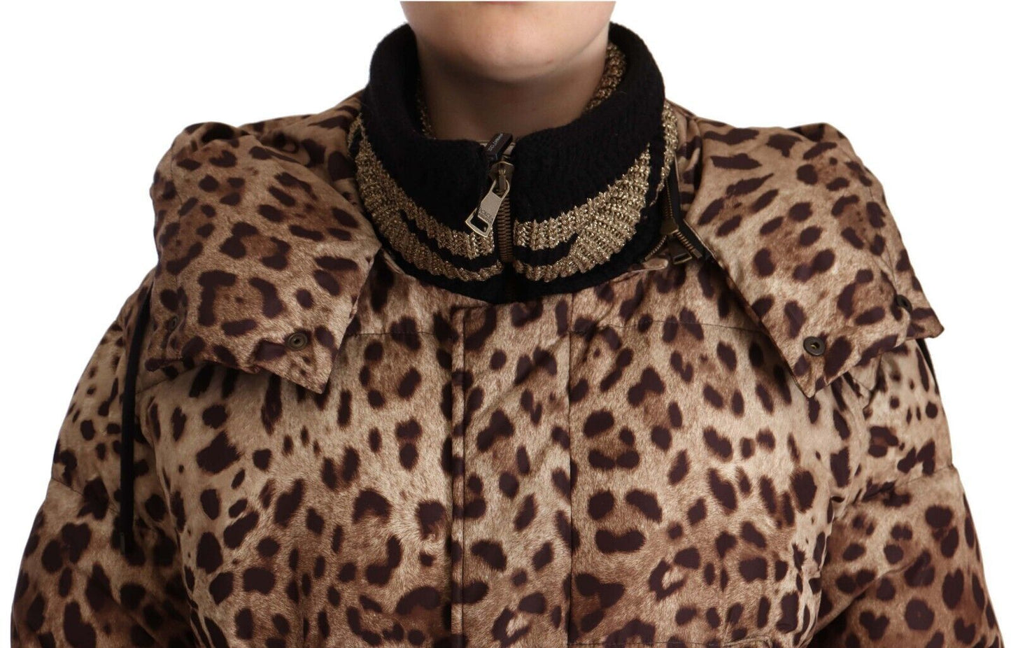 Dolce & Gabbana Brown Long Leopard Stampa trapuntata