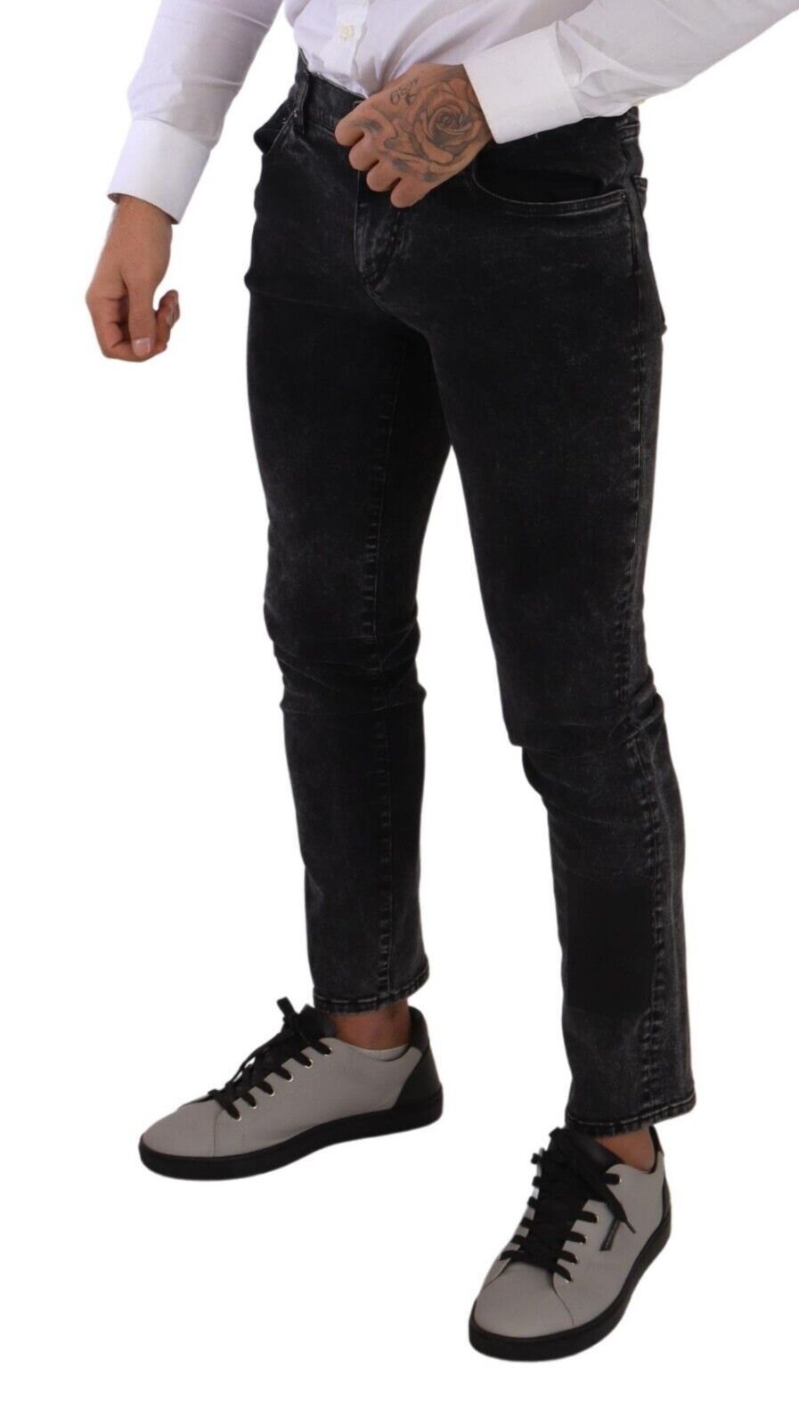 Dolce & Gabbana Black Cotton Stretch Skinny Denim Pantor Jeans
