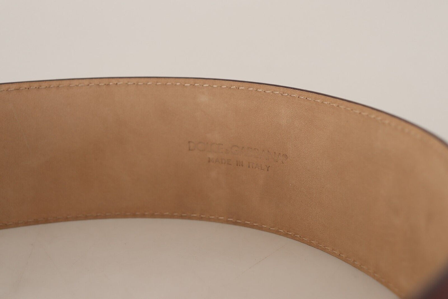 Cintura di fibbia quadrata in metallo oro in pelle di Dolce & Gabbana