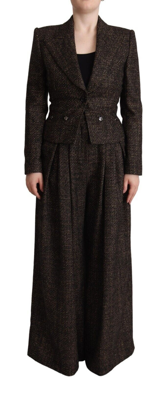 Dolce & Gabbana en laine brun foncé pantalon pantalon de veste 2 pc