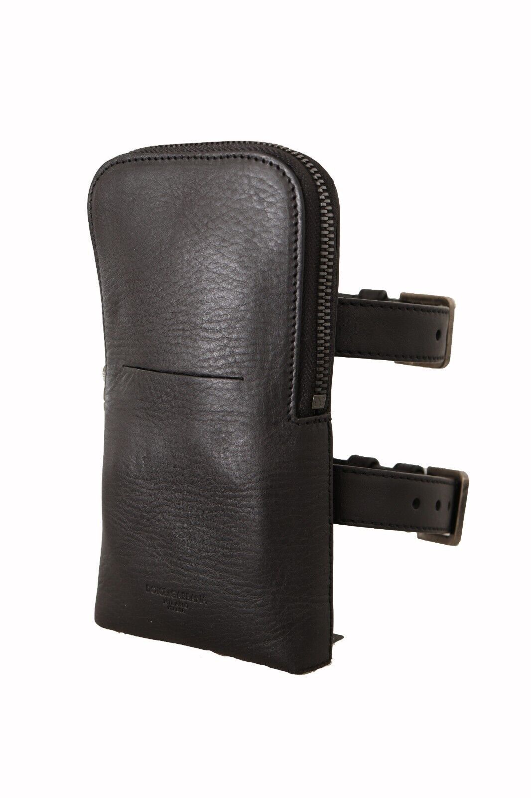 Dolce & Gabbana Black Leder Geldbeutel Doppelgürtel -Multi -Kit -Brieftasche