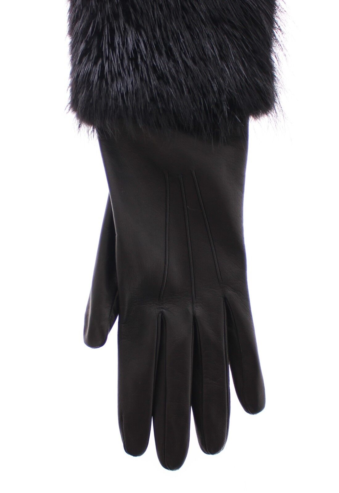Dolce & Gabbana Black Beaver Fur Phykin Genziola in pelle