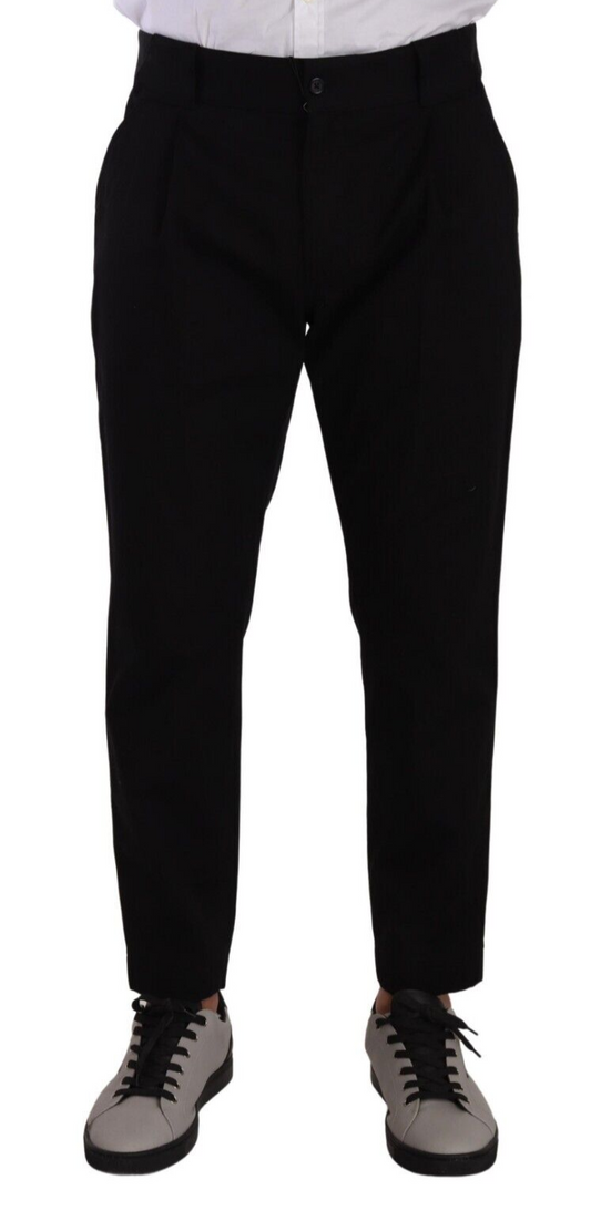 Dolce & Gabbana Black Cotton Stretch Chinos Chinos pantalone jeans