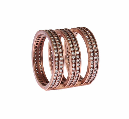 Nialaya Gold 925 Silber Clear CZ Pink Ring
