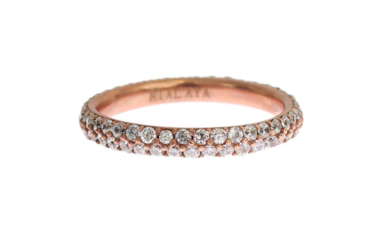 Nialaya Pink Gold 925 Silber Clear CZ Ring