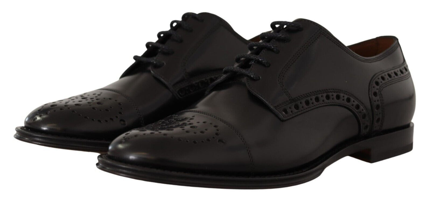 Dolce & Gabbana en cuir noir en cuir wingtip mens chaussures de derby formelles