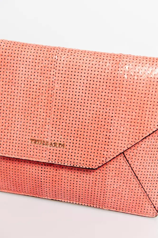 Trussardi Pink Leder Clutch -Tasche